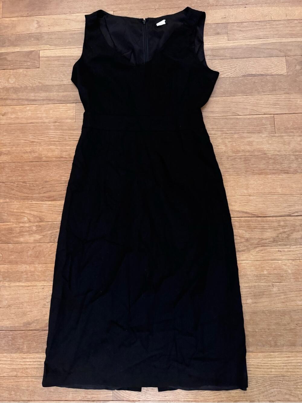 J.Crew Women's Black 100% Wool Sleeveless Midi Sheath Dress - Size 8
b38